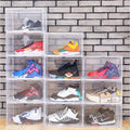 Hot Selling White Black New Basketball Large Thick Plastic Shoe Box Transparent Shoe Box with Magnetic Closure