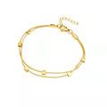 Wholesale High Quality Trendy Stainless Steel Women 18k Gold Plated Layered Personalized Fashion Jewelry Bracelets