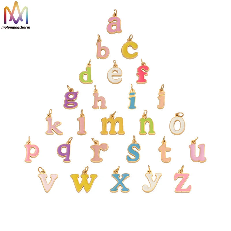 Color Enamel Custom Name Word Pendant Initial Choker Necklace Initial Letter Charm Women Jewelry