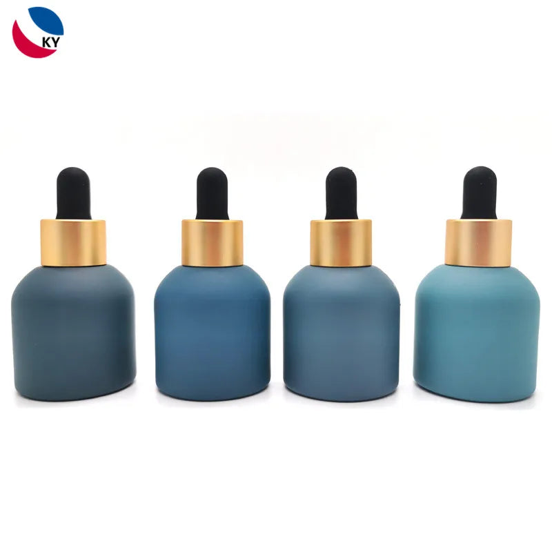 New Arrival KEYO GDB-263 30ml 1oz Matte Peacock Blue Essential Oil Serum Dropper Glass Bottle