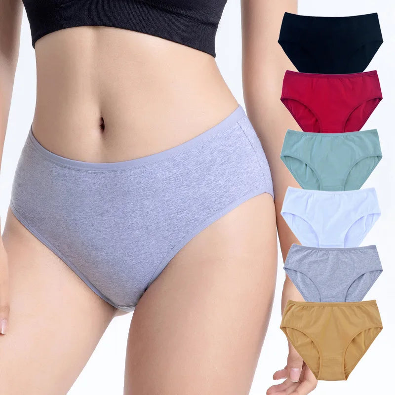 Women's Cotton Bikini Panties High-Cut Full Coverage Stretch Cool Underwear for Women