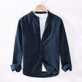 High Quality Eco-friendly Linen Shirt Men New Trendy Long Sleeve Casual Print Stand Breathable Autumn-Single Available OEM Sizes