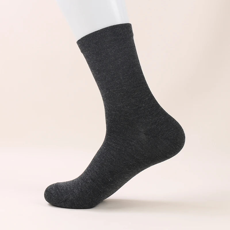 Low MOQ Modal Black White Men Solid Colored Business Plain Crew Socks