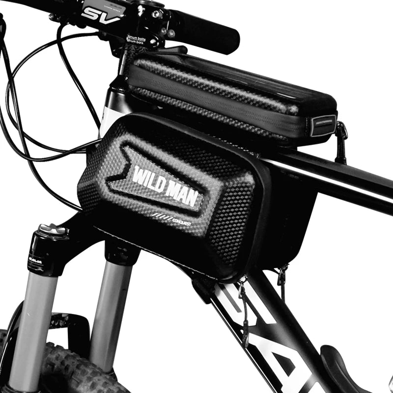 For WILD MAN Multifunctional Bicycle Phone Case 3 Waterproof Rainproof Top Tube Bags Connected Touch Screen Accessible