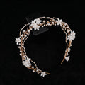 Ceramics Flower Bridal Headpieces Vintage Wedding Headpiece Handmade Women Crown Headpieces