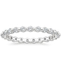 OAHLAN 2mm Round Zircon Full Eternity Stackable 925 Sterling Silver Ring for Women's Wedding Anniversary Party Engagement