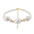 RINNTIN PSB02 Shell Pearl Bracelet 925 Sterling Silver Adjustable Women Bracelet Jewelry