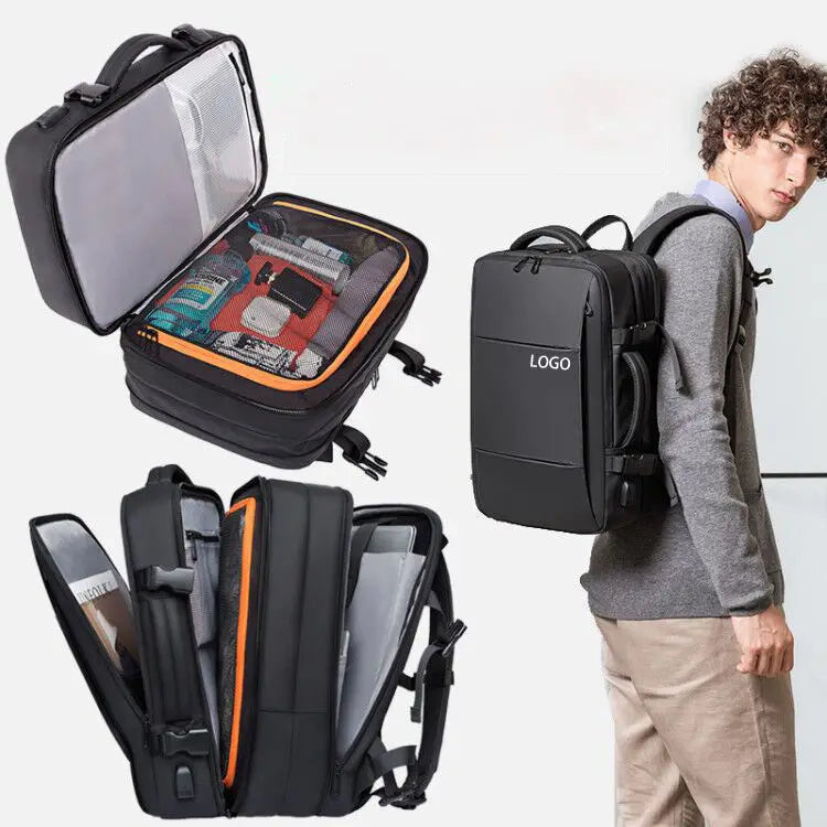 Convertible Travel Backpack Custom Logo Waterproof Overnight Carry on Backpack Expandable Large Laptop Backpack with Usb