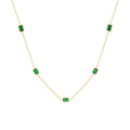 Joolim Jewelry 18K Gold Plated Emerald Zirconia Necklace Trendy Wholesale Necklaces Stainless Steel