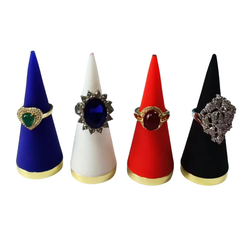 Own trend design Wholesale Jewelry Metal Ring Cone Finger Display Holder for Girl Woman Retail Photography Props