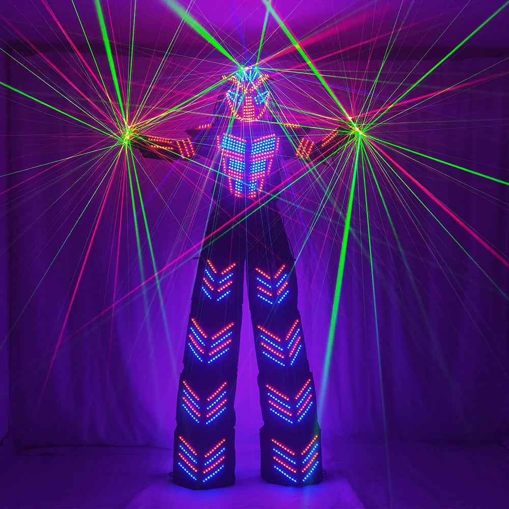 LED Robot Suits for Adults Luminous Kryoman Robot Suit for Performance Illuminated Stilts Clothes by David Guetta