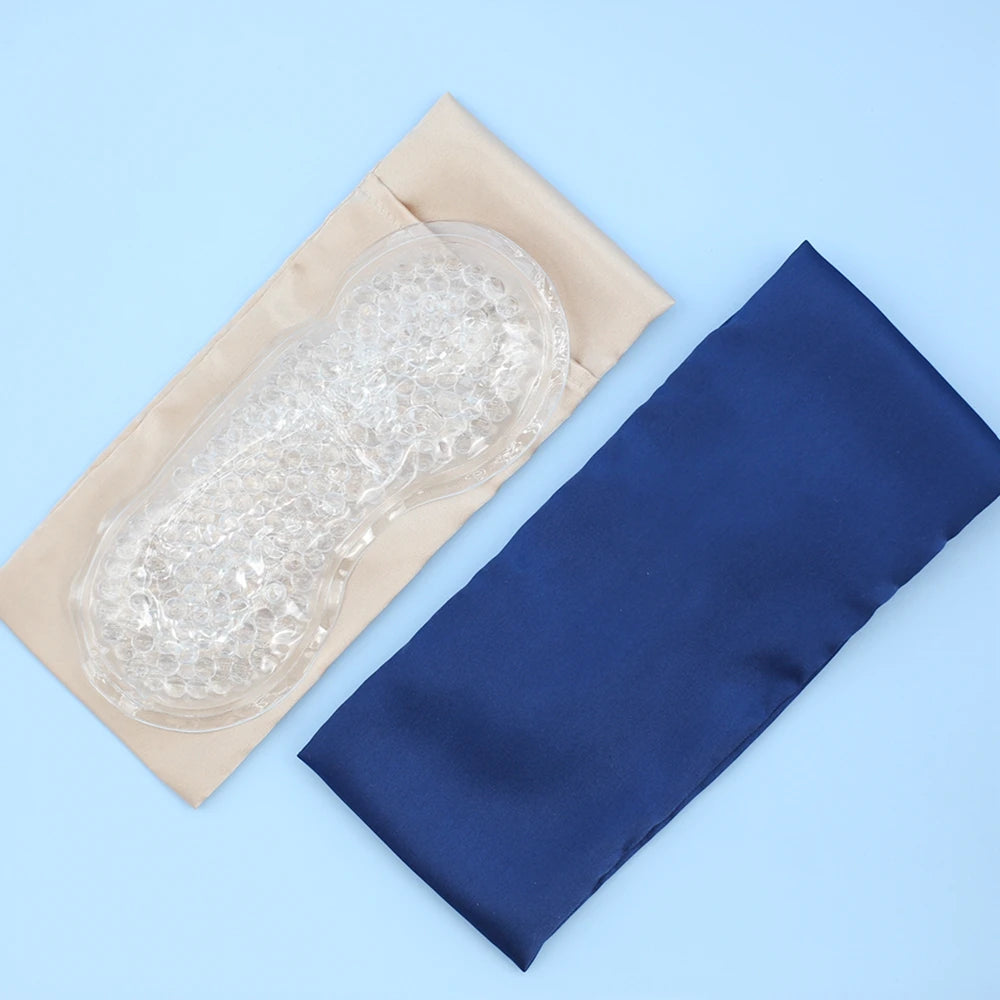Luxury Thickening Imitation Silk Eye Pillow Gel Cooling Pad Cold Pack for Sleep and Relaxation