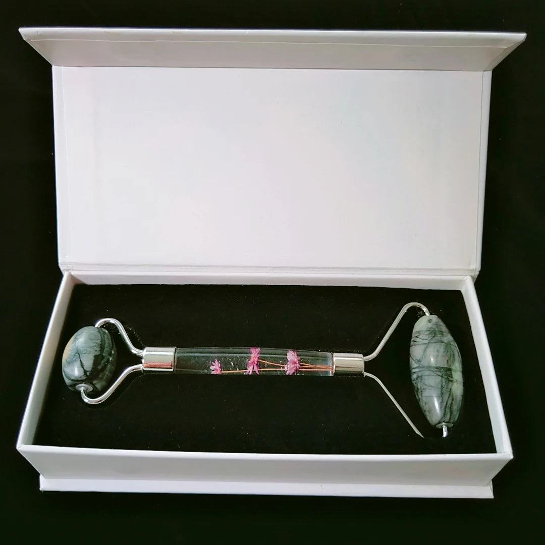 Huiying Face body application face massage flower handle roller picasso jasper roller wholesale price
