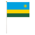 Wholesale Rwanda Hand Waving Flag 14x21 cm Custom Printed Stick Flag Africa Event Decor Bulk Factory