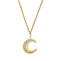 Milskye 2024 Custom Fine Fashion Jewelry 925 Silver 18k Gold Plated Diamond Radiant Moon Charm Necklace