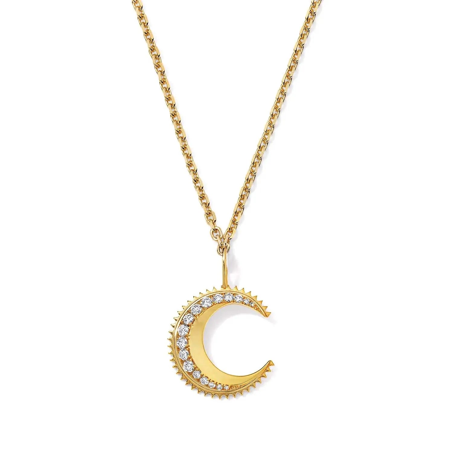 Milskye 2024 Custom Fine Fashion Jewelry 925 Silver 18k Gold Plated Diamond Radiant Moon Charm Necklace