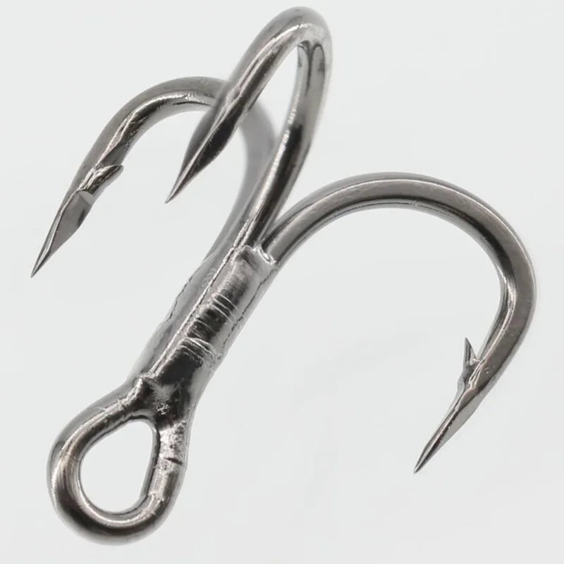 Wholesale Carbon Steel Black River Fishing Treble Hooks 6X 2# 4# 6# 8#