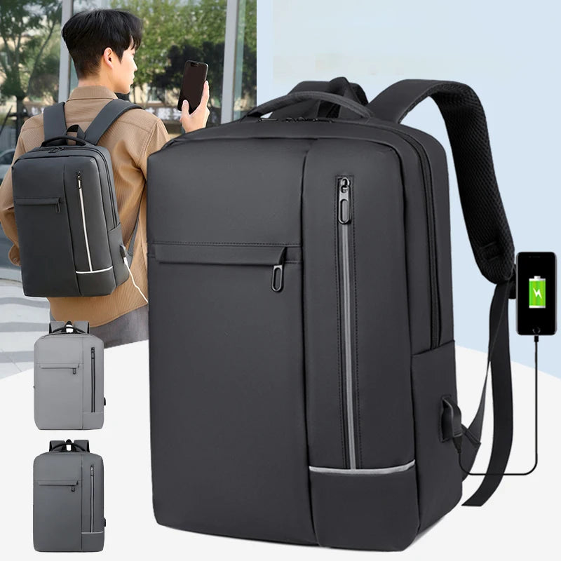 2024 Unisex Fashion Large Capacity Lightweight Computer Backpack USB Charging Waterproof Oxford Comfortable Polyester Hot