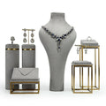 SKQ Jewellery Stand Display Covered Grey  Microfiber Manufacturers China Jewelry Display Props Set