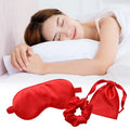 Satin Silk Eye Mask Set 3pc Scrunchies Bag Eye Mask 2025 Super Smooth Silk Sleepmask