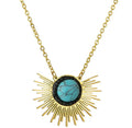 New Style Vintage Choker Necklace Fashion Stainless Steel Necklace Bohemian Turquoise Pendant Necklace for Unisex
