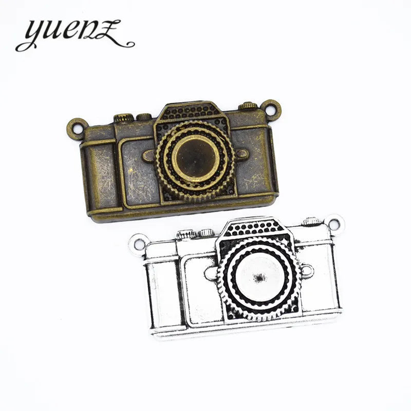 YuenZ Alloy Antique Silver Color Camera Charms Pendants for Necklace Bracelet Jewelry Making DIY Handmade 55*28mm J405