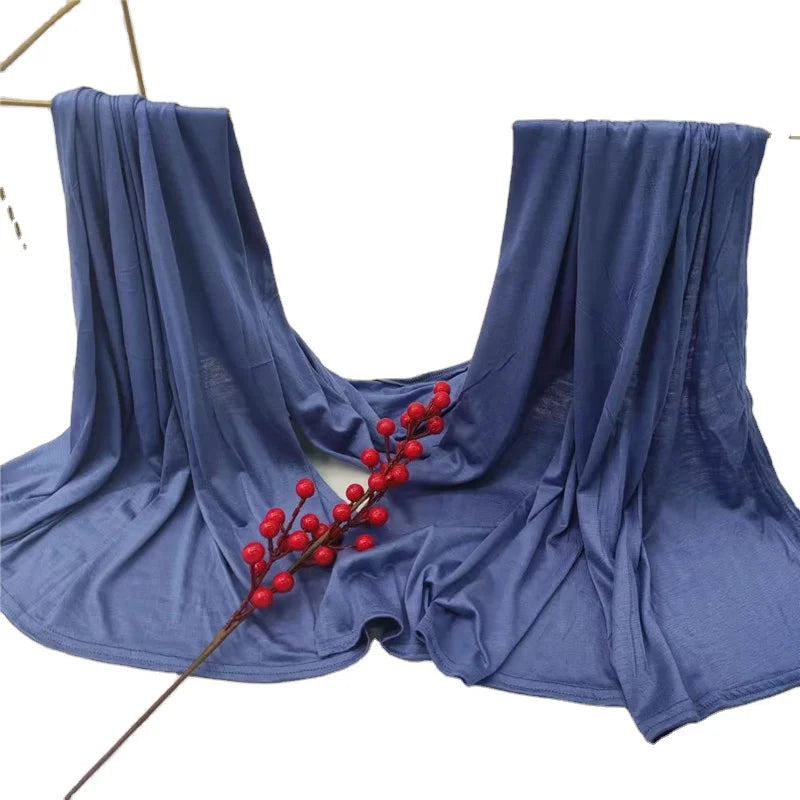 Chinese Supplier Wholesale Jersey Stretch Cotton Scarf Women Hijab Cotton Fabric Plain Scarf