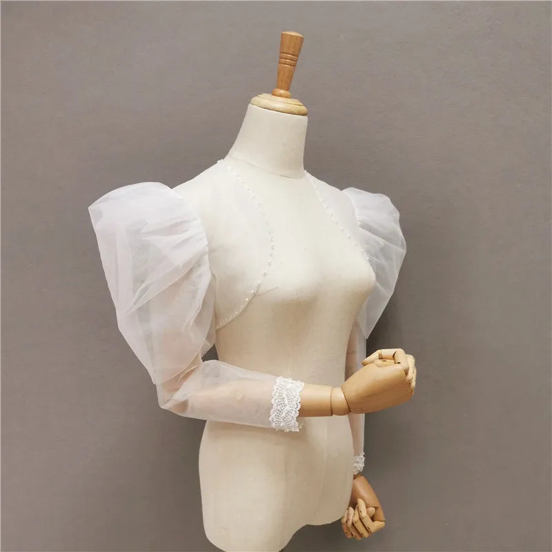QUEENS GOWN Timeless Ivory Bridal Puff Sleeves - Detachable Wedding Dress Accessory with Romantic Volume | Custom Sizing