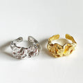 France 18K Gold Plated 925 Sterling Silver Engagement Ring Personality Irregular Fashion Women's Jewelry Ring