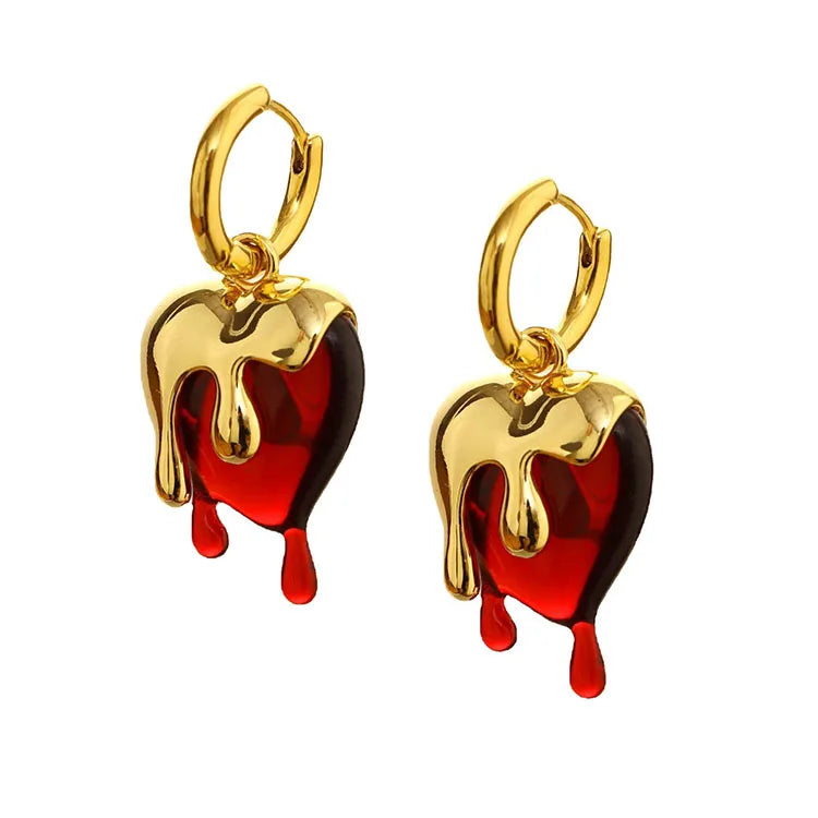 SC New Atmospheric Geometric Earrings Creative Tassel  Luxury Earrings Original Heart-shaped Melting Fine Jewelry Earrings