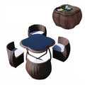 Modern Style Outdoor Patio Dining Table Set for Cafe Hotel Resort Coffee Shop Villa Garden Fashionable Rattan Furniture for Park