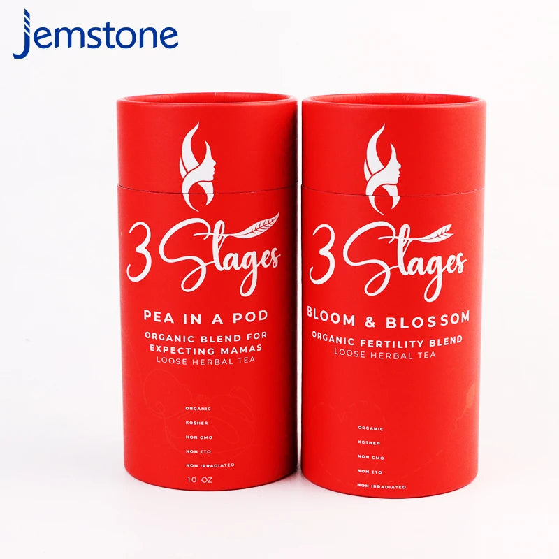 Custom Size Food Grade Biodegradable Cardboard Cylinder Box Tea Paper Tube Packaging with Lid