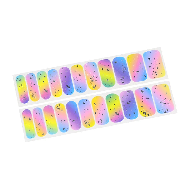Huizi New Design Gel Nail Decoration Adhesive Nail Polish Sticker semi-cured gel nail sticker