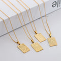 Binshuo Women's Trendy 12 Zodiac Tarot Card Star Sign Pendant Necklace Custom Stainless Steel Jewelry Waterproof Nontarnish Gold