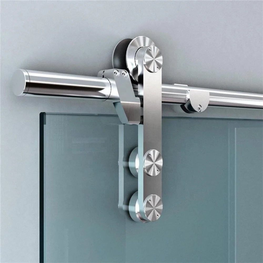 GD-11 6.6FT Stainless Steel One Shape Sliding Glass Door Hardware Glass Sliding Fittings