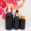 Gloss Black 100ml Glass Essential Oil Bottle 10ml with Gold Dropper Lid