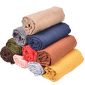 Polyester Cotton 70*180cm Hijab Turban Lady Warm Long  Color Shawl Pashmina Winter Tassels Scarf for Womens Voile Musulman