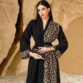 Muslim Abaya Latest Dubai New Model Abaya in Dubai Leopard Loose Sleeves Muslim Women Dress Party Abaya