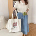 Custom Eco-Friendly Folding Canvas Cotton Artistic Reusable Grocery Promotion Single Shoulder Girl Tote Shopping Bag