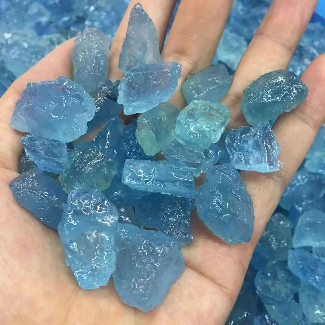 High Quality Gemstone clear Aquamarine Rough Raw Stone Pieces for Diy Jewelry Making