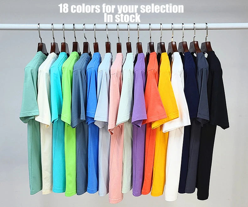 Wholesale American Size Unisex Cotton Tee Plain Custom Printing Low MOQ T- Shirts