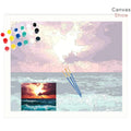 CHENISTORY 3280 Diy Painting by Numbers With Multi Aluminium Frame Kits  Sunrise Sea Diy Craft Picture Drawing Home Decor Gift