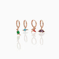 New Jewelry Diamond Cartoon Dinosaur 18kCopper Earrings Hoop Small Animal Colorful Zircon Brass Pendant Ear Cuff Huggie Earrings
