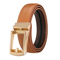 LQbelt New Design Click Belt Gold Male Genuine Leather Belt Men's Automatic Buckle Belts for Men Factory Ratchet Custom logo