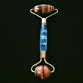 Huiying New style yellow tiger eye flower handle facial roller for facial beauty