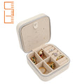 Custom Jewellery Pouch Earrings Necklace Grey Accessories Travel Jewelry Case PU/Velvet Leather Exterior ISO 9001 Certified