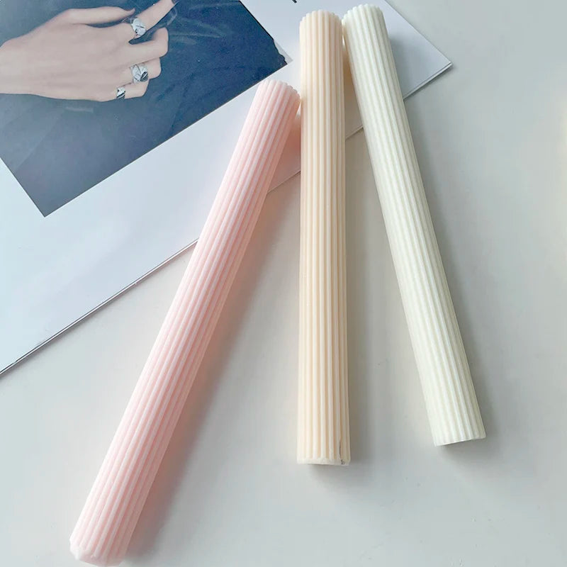Wholesale DIY Home Decor Column Aromatherapy Candle Soap Making Mold Long Strip Candle Silicone Mold