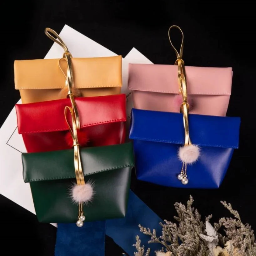 Velvet Wedding Gift Pouch Promotional Handbag Custom Leather Shopping Tote Celebration Sugar Package Bag Candy Box for Guests