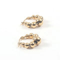 Fashion Jewelry Stainless Steel 18K Gold Plated Spinning Ball Beaded Earrings Accessories Women