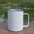 Leak-proof Sliding Lid 12oz 360ml Sublimation Blanks Stainless Steel Coffee White Mug with Handle for Sublimation